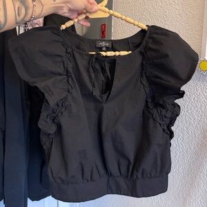 Milk & honey black ruffed top